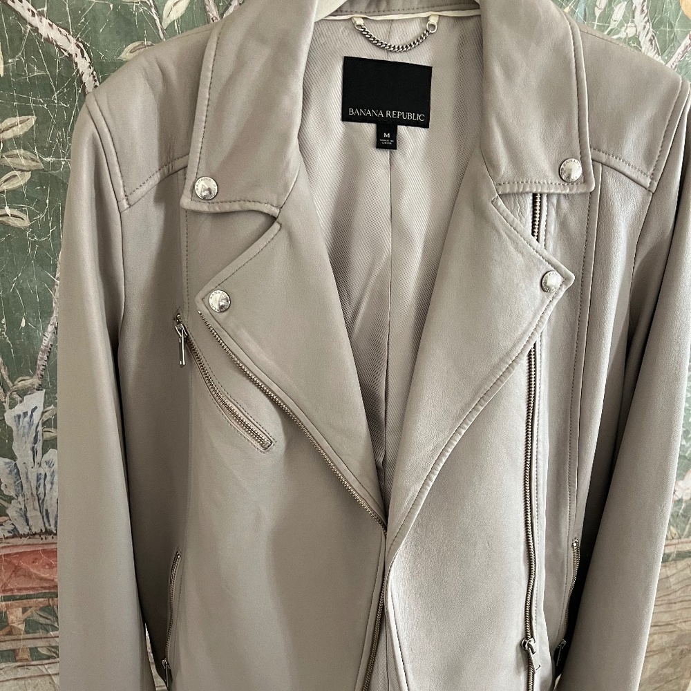 Banana Republic Lamb Leather Jacket Size Medium